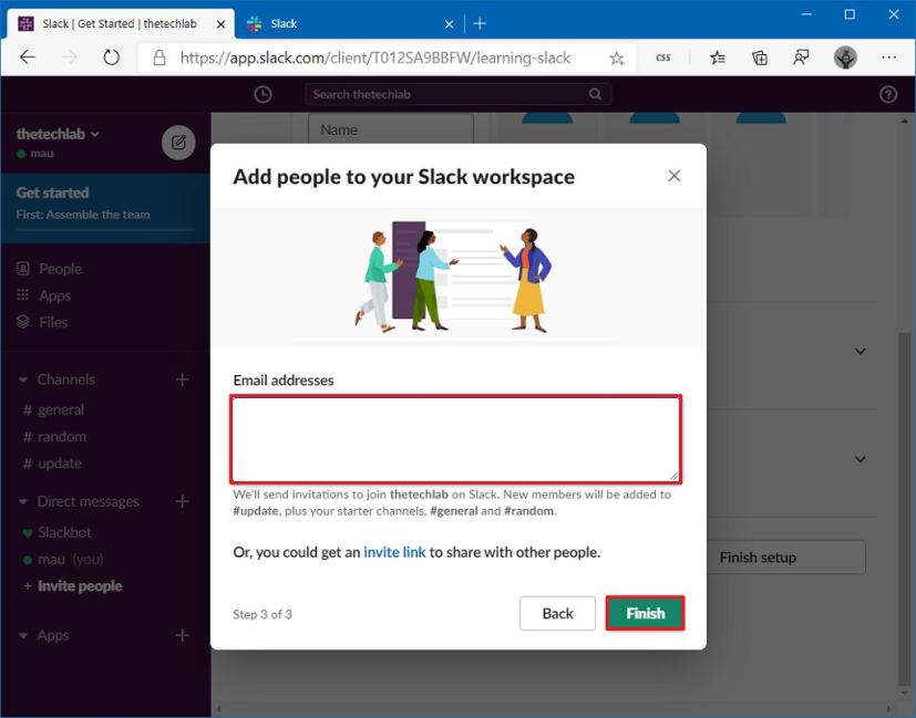 Add more people to Slack during setup