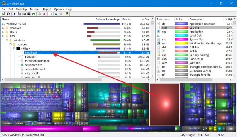 See file taking up huge space on Windows 10