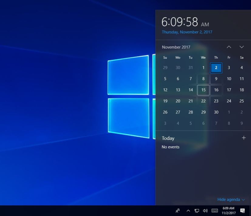 Clock and Calendar with Fluent Design