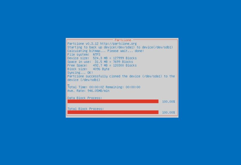 Clone Windows 10 drive using Clonezilla