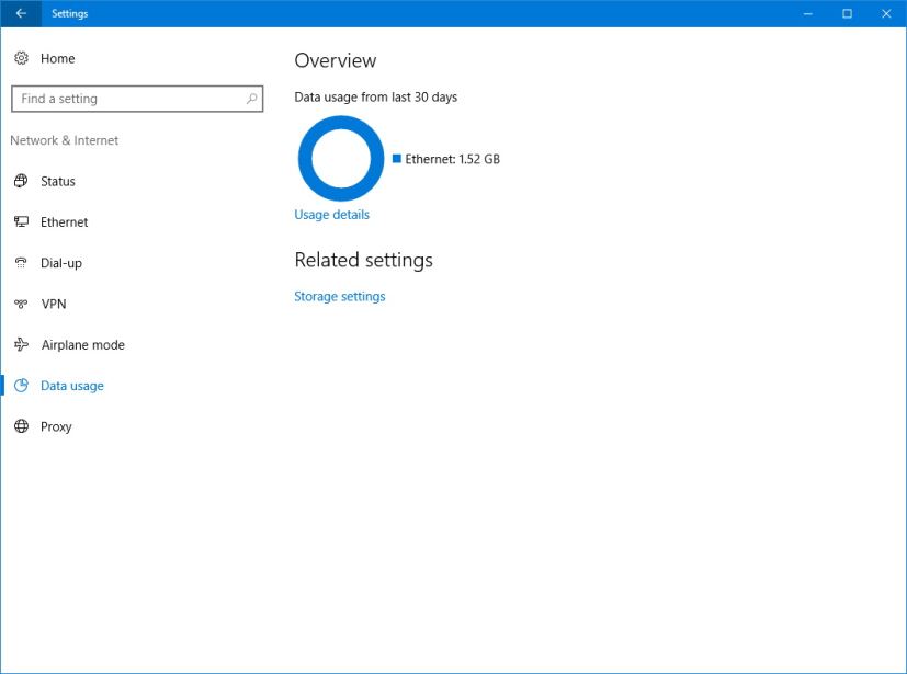 Data usage settings