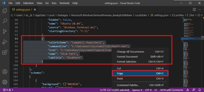 Duplicate profile via Settings.json