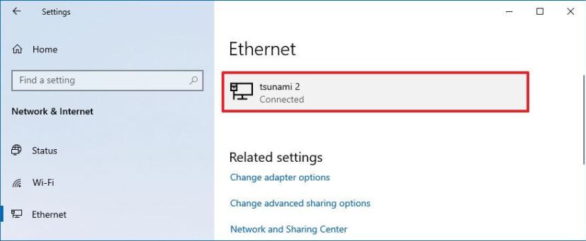 Ethernet settings