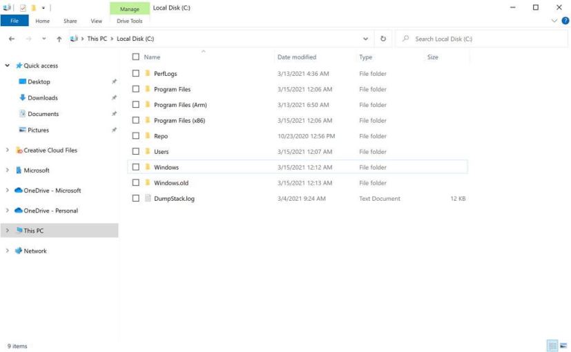 File Explorer new layout