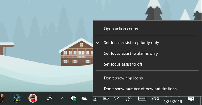 Focus assist menu