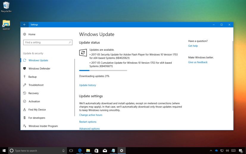 Windows 10 update KB4016871