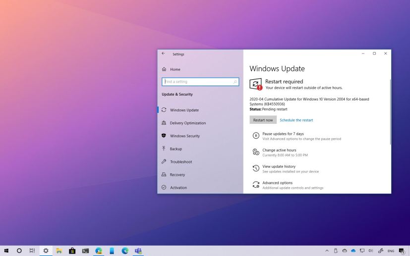 Windows 10 build 19041.207 (KB4550936)