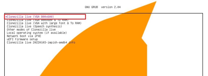 Clonezilla boot launch experience