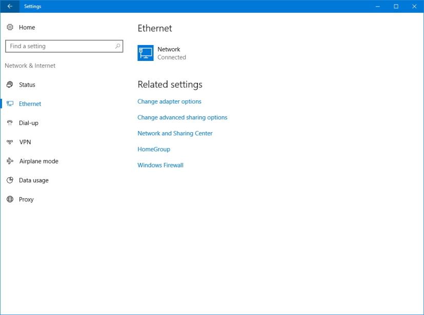 Ethernet settings