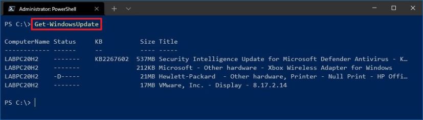 Get-WindowsUpdate