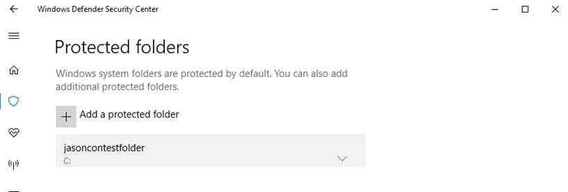 Protected folder settings