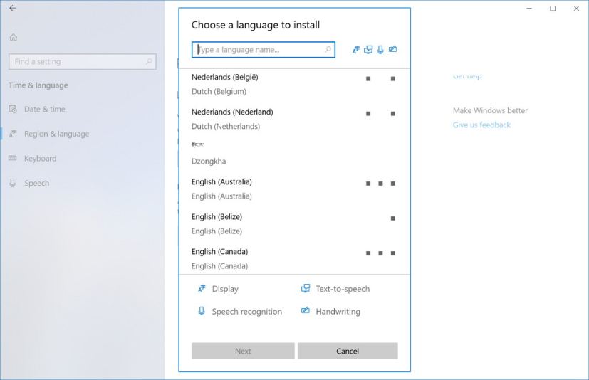 Region & Language settings