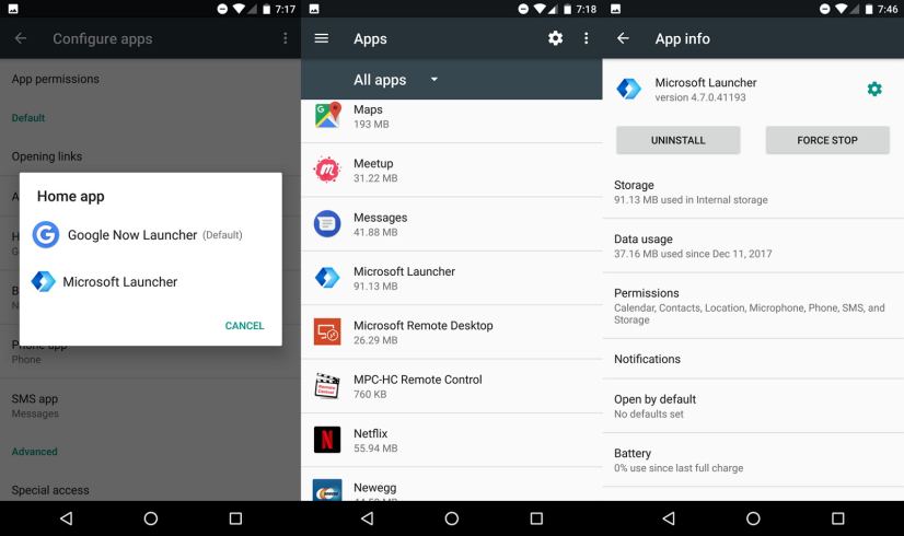 Remove Microsoft Launcher from Android