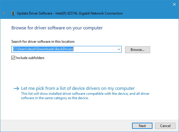 Device Manager restore device driver