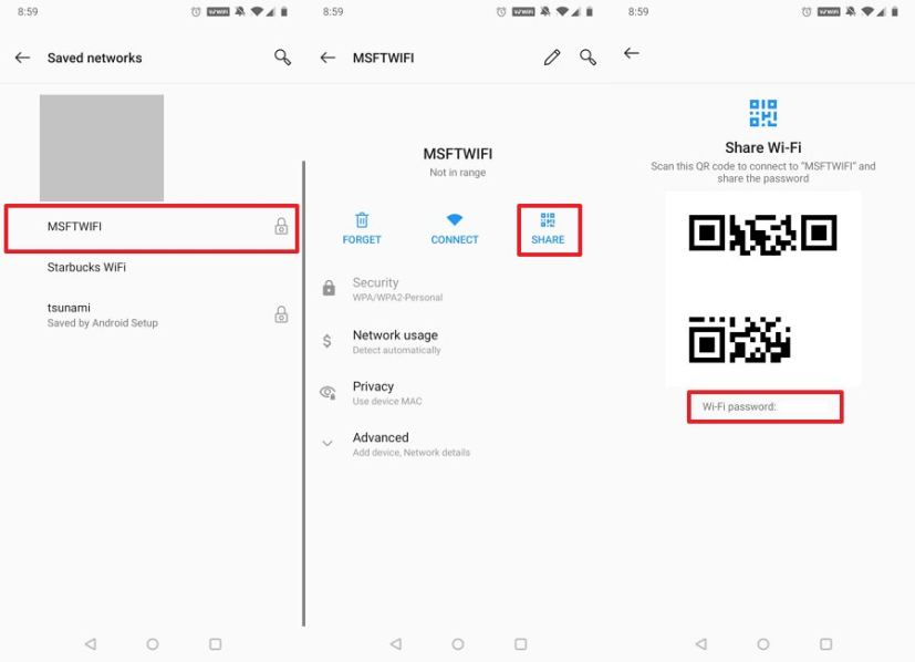 Android 10 show Wi-Fi password saved network