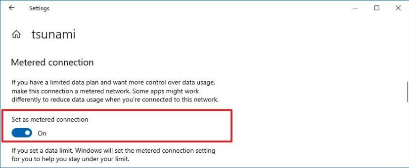 Set Wi-Fi as metered