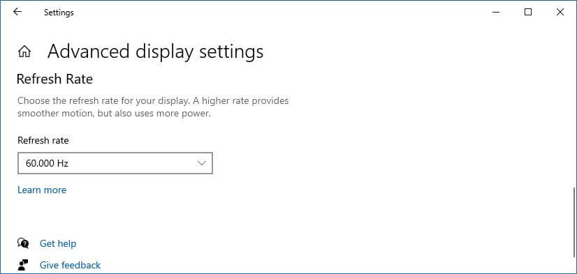 Refresh reate option on the October 2020 Update
