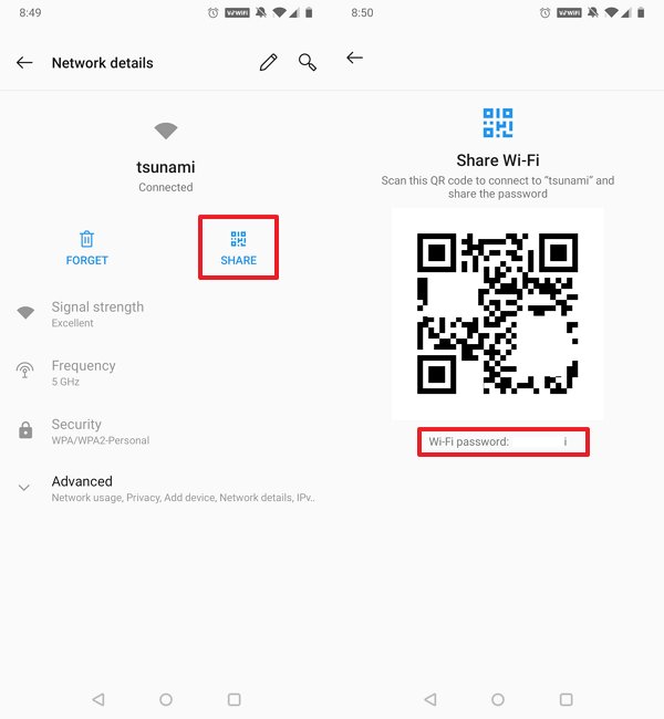 Show Wi-Fi password on Android 10