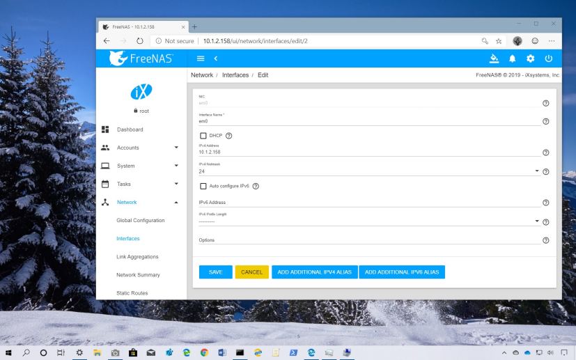 Configuring static IP address on FreeNAS