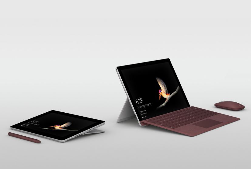 Surface Go 2018 model with keyboard