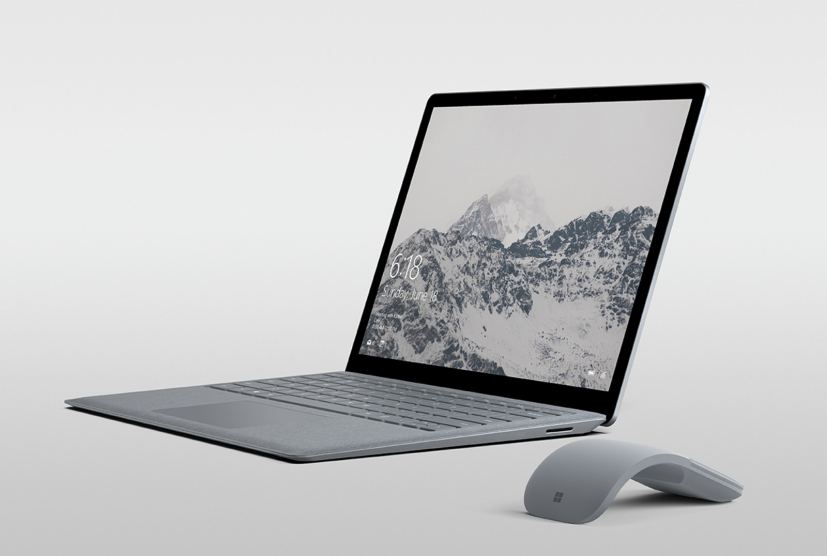 Surface Laptop (silver) with mouse