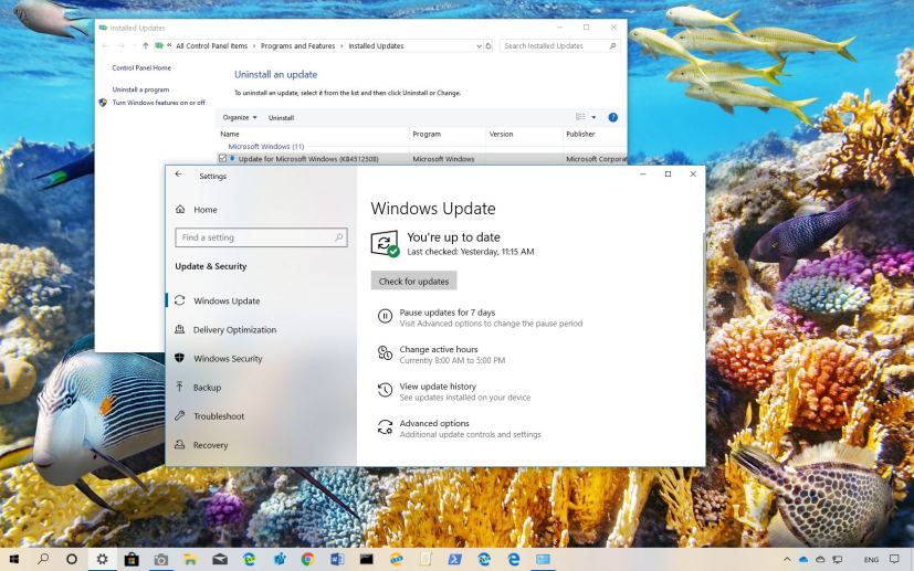 Uninstall Windows 10 version 1909 (19H2)