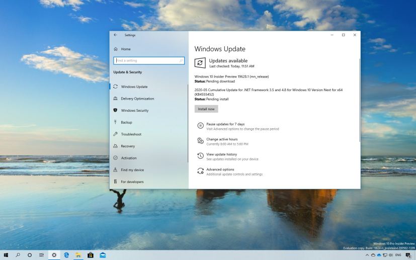 Windows 10 build 19628 download