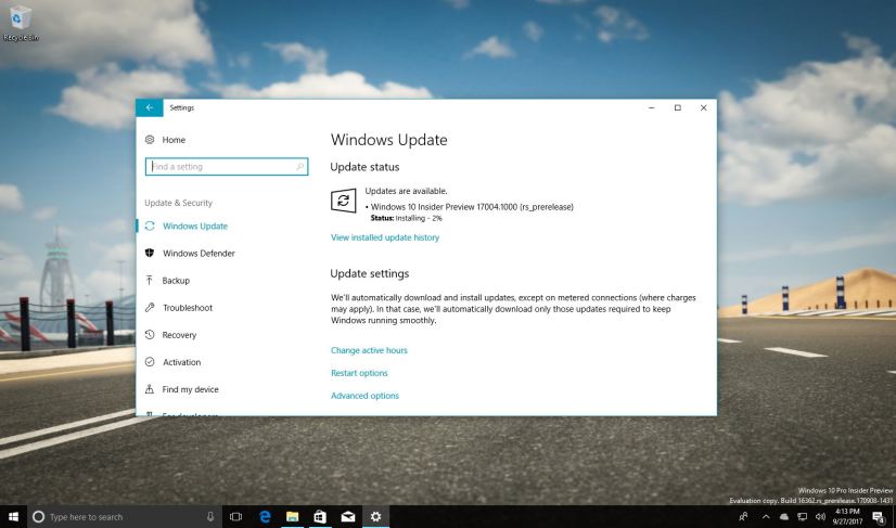 Windows 10 build 17004