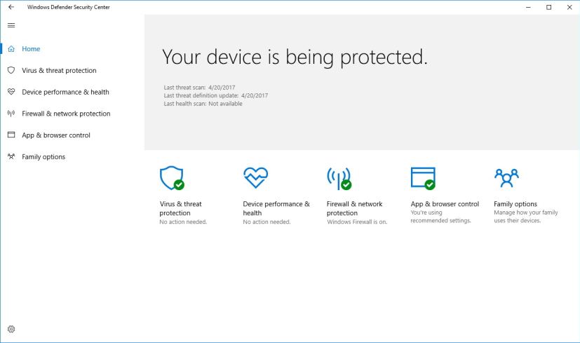 Windows Defender Security Center