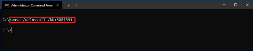 Uninstall Windows 10 updates command