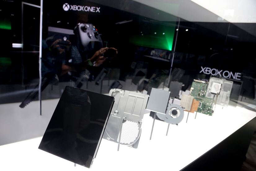 The Xbox One X on display at the Xbox Media Showcase at E3 2017 in Los Angeles on Monday, June 12, 2017. (Photo by Casey Rodgers/Invision for Microsoft/AP Images)